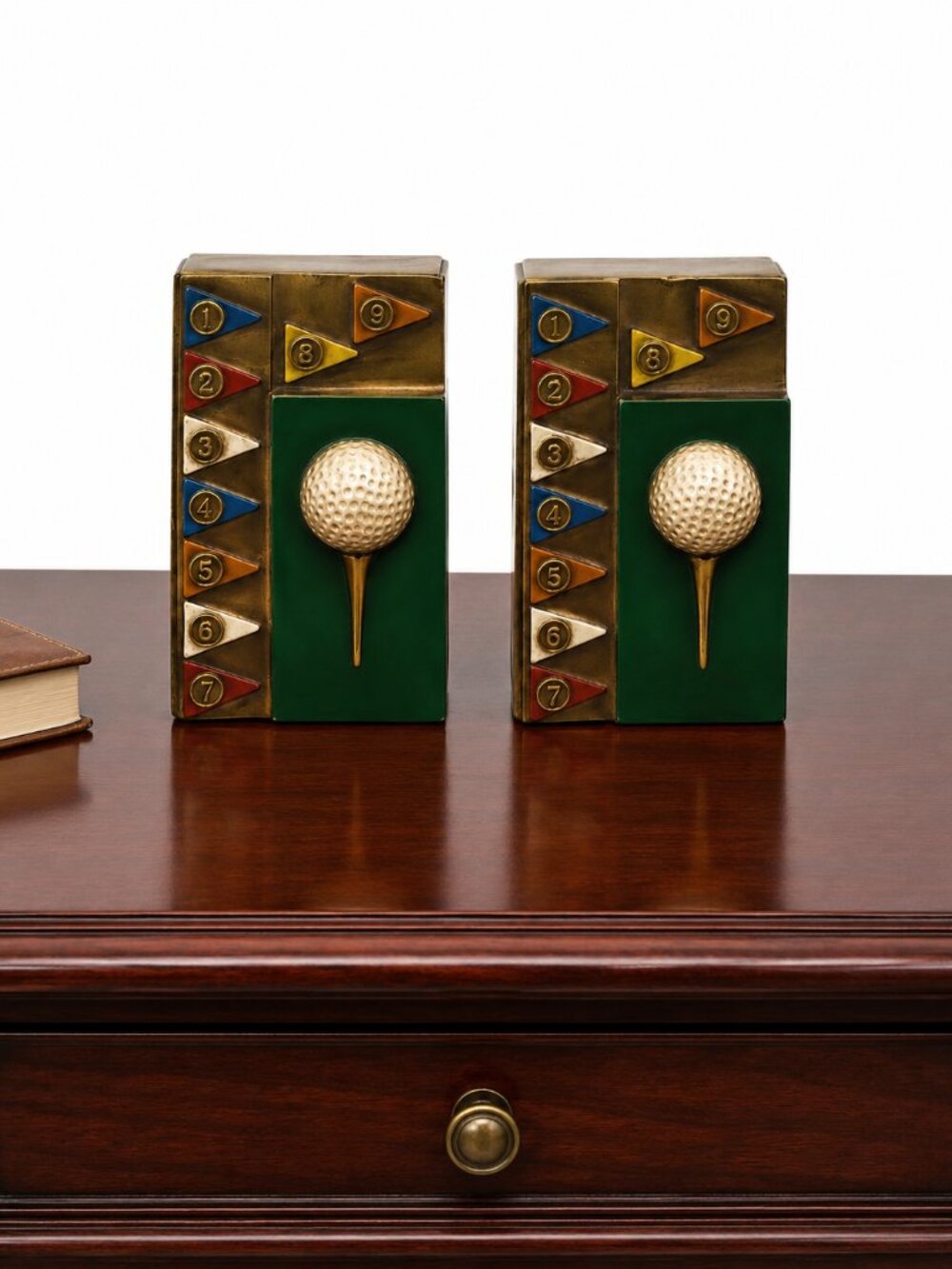 Marion Bronze Vintage Golf Themed Bookends
